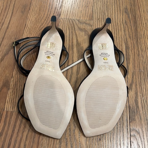 NWT Stuart Weitzman Leather Sandals- Ellsie 100 Black - Picture 7 of 8